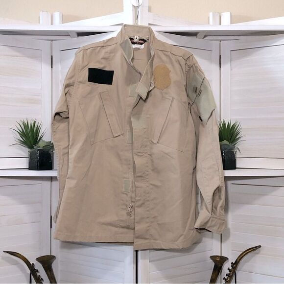 Vintage Marine’s issued beige unisex safari style patch ready jacket sz S - Picture 1 of 10